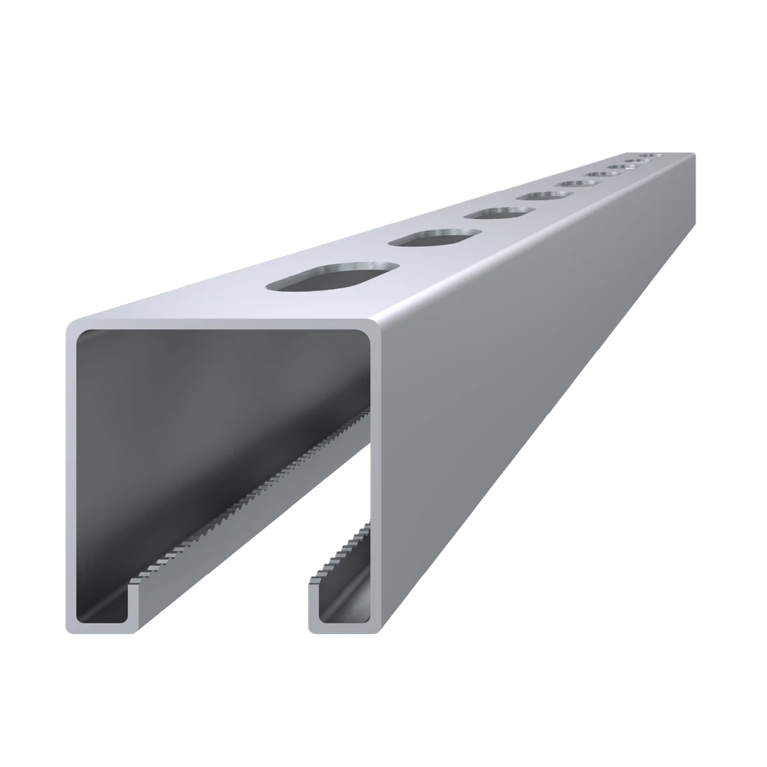 Dierovaný C profil, 41 x 41 x 2 x 3000 mm, pozinkovaný