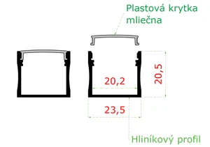 Profil L = 1250 mm, lepiaca páska pre LED madlo - slide 3