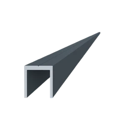 U profil 20,5 x 22 x 6000 mm, hliník, lak se strukturou RAL 7016