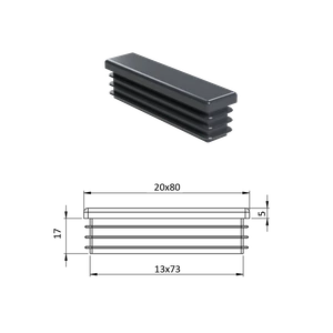 Krytka plastová 20 x 80 mm - slide 0