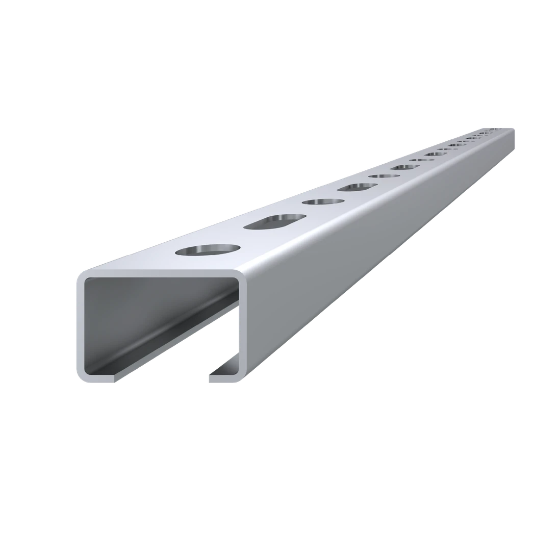 Dierovaný C profil, 27 x 18 x 1,25 x 3000 mm, pozinkovaný