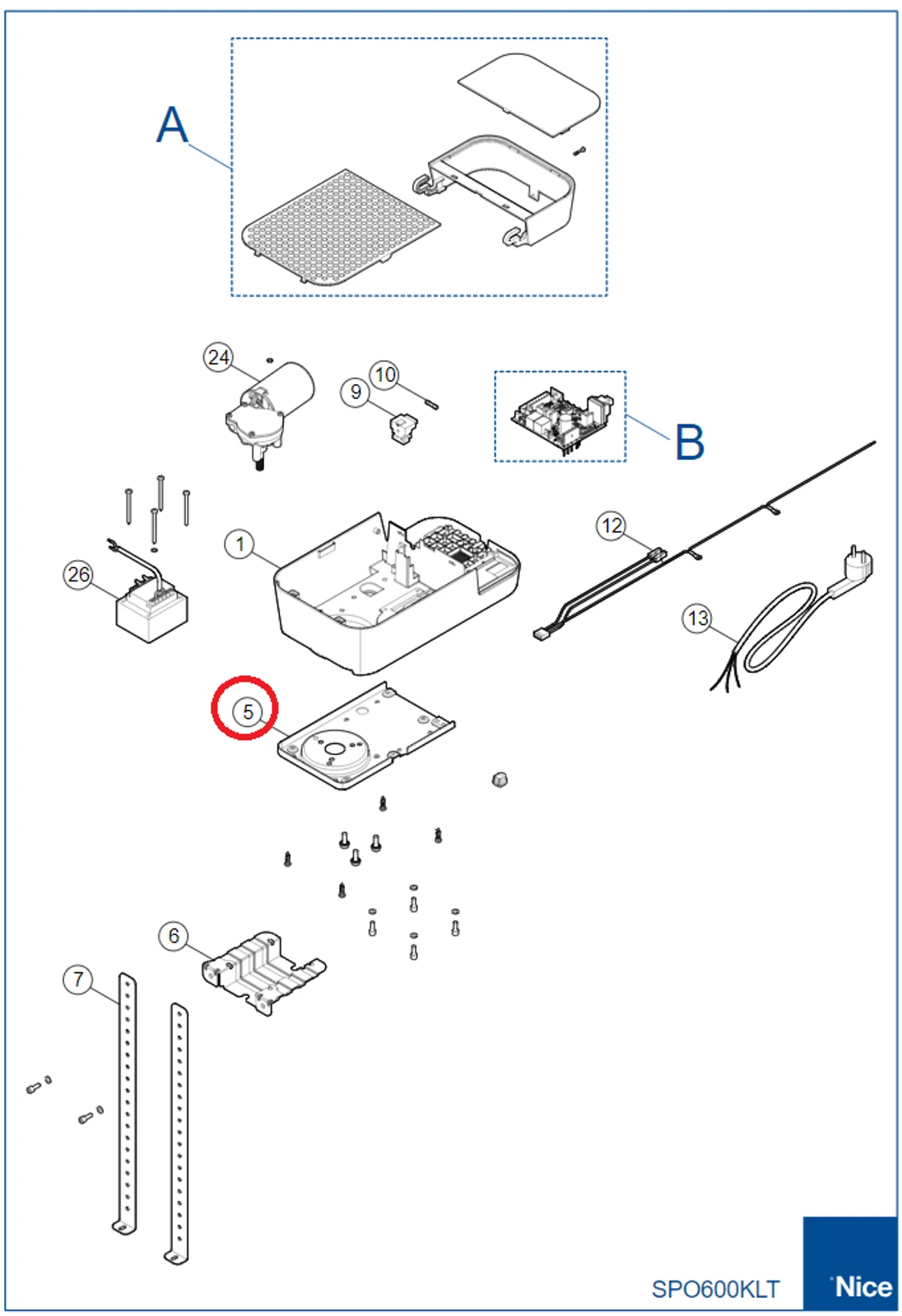 PD2147A0000 kovová spodná doska pre SPIDO600KLT/SPIDER800/..