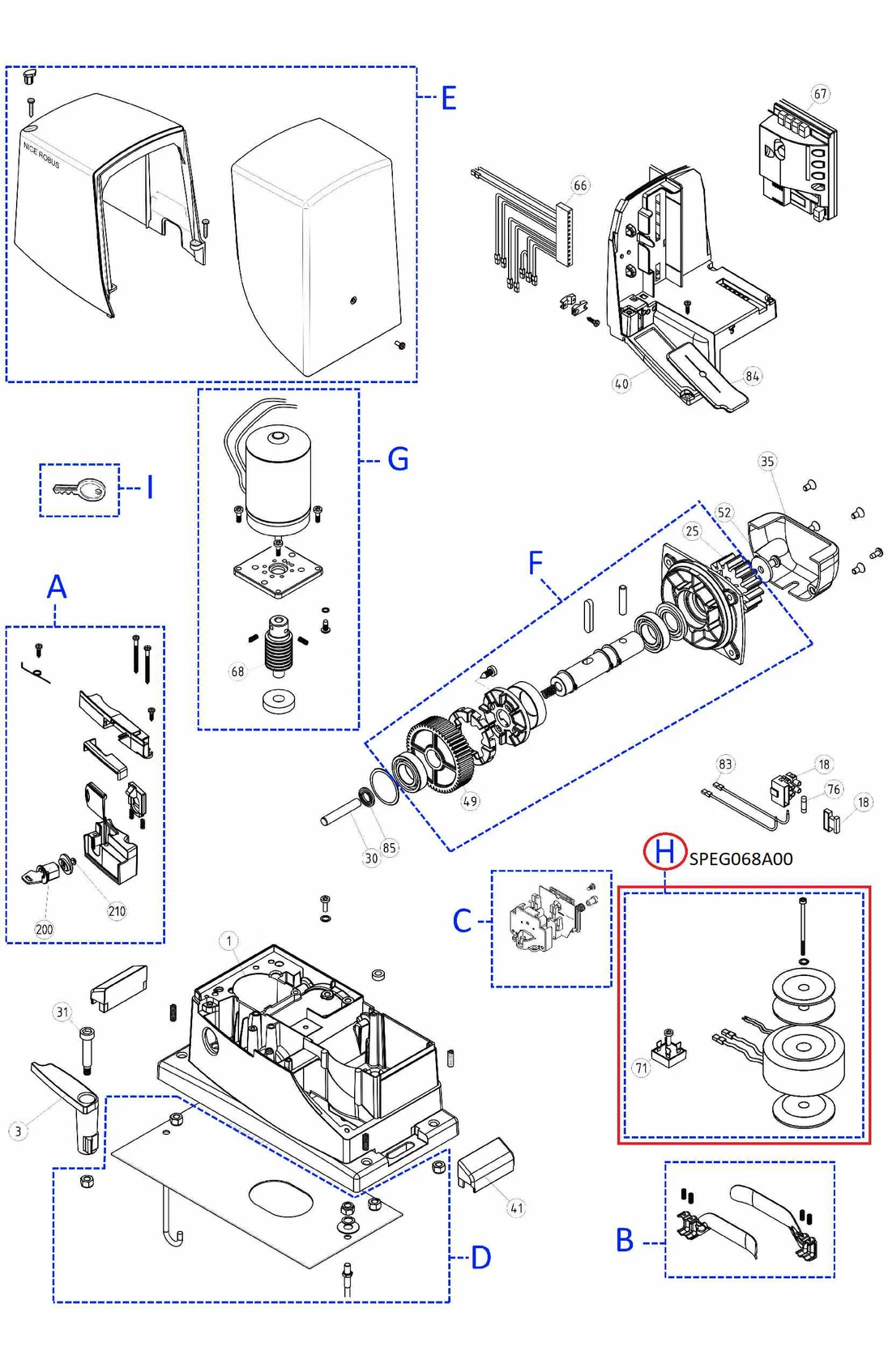 SPEG068A00 kit transformátoru a diodového můstku pro RB1000