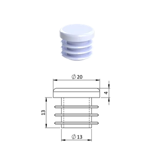 Vnútorná krytka guľatá ø 20 mm, plastová, biela - slide 0