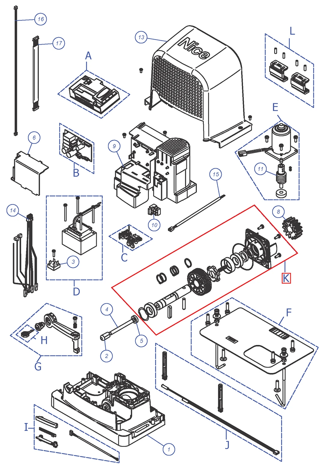 SPAMG603A00 Kit hriadeľe s kolesami RBS400, RBS600, RBS600HS