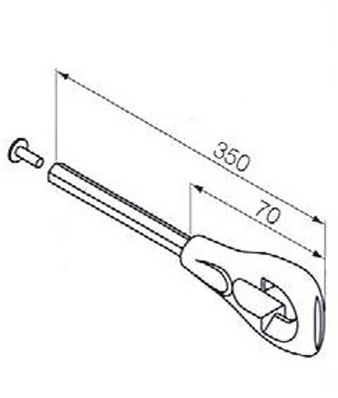 Adaptér s okom, L = 350 mm