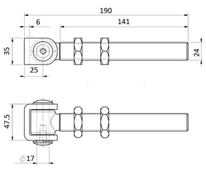 Combi Arialdo Navařovací pant M24, otevíratelný 90°, nastavitelný 1D s kontramaticí, částečně pozinkovaný - slide 1