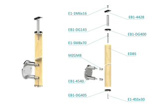 Drevený stĺp, bočné kotvenie, bez výplne - slide 1