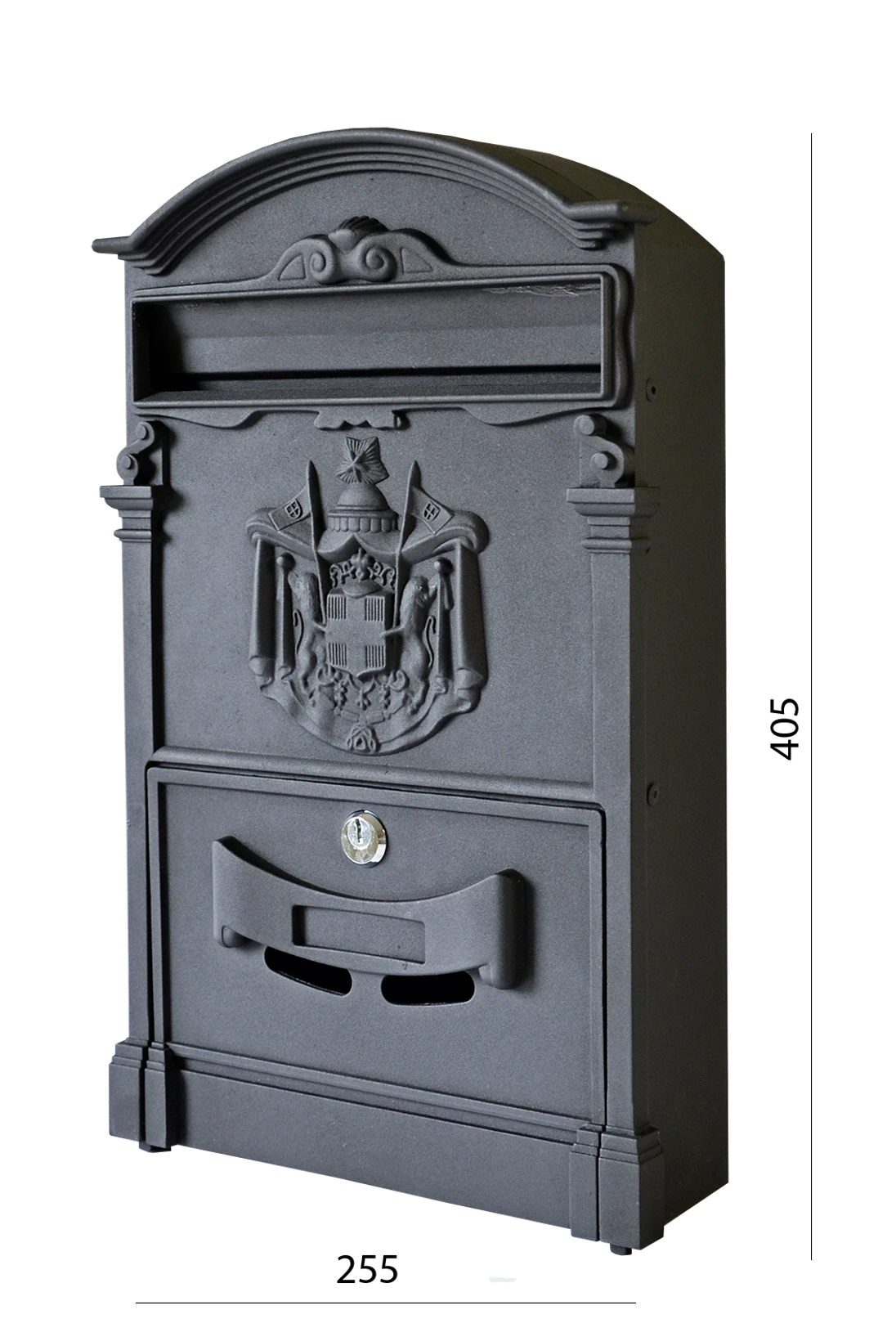 Schránka poštová, 255 x 405 x 90 mm, čierna