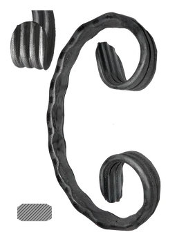 Céčko 12 x 6, 120 x 70 mm, široké rozkování, zdobené