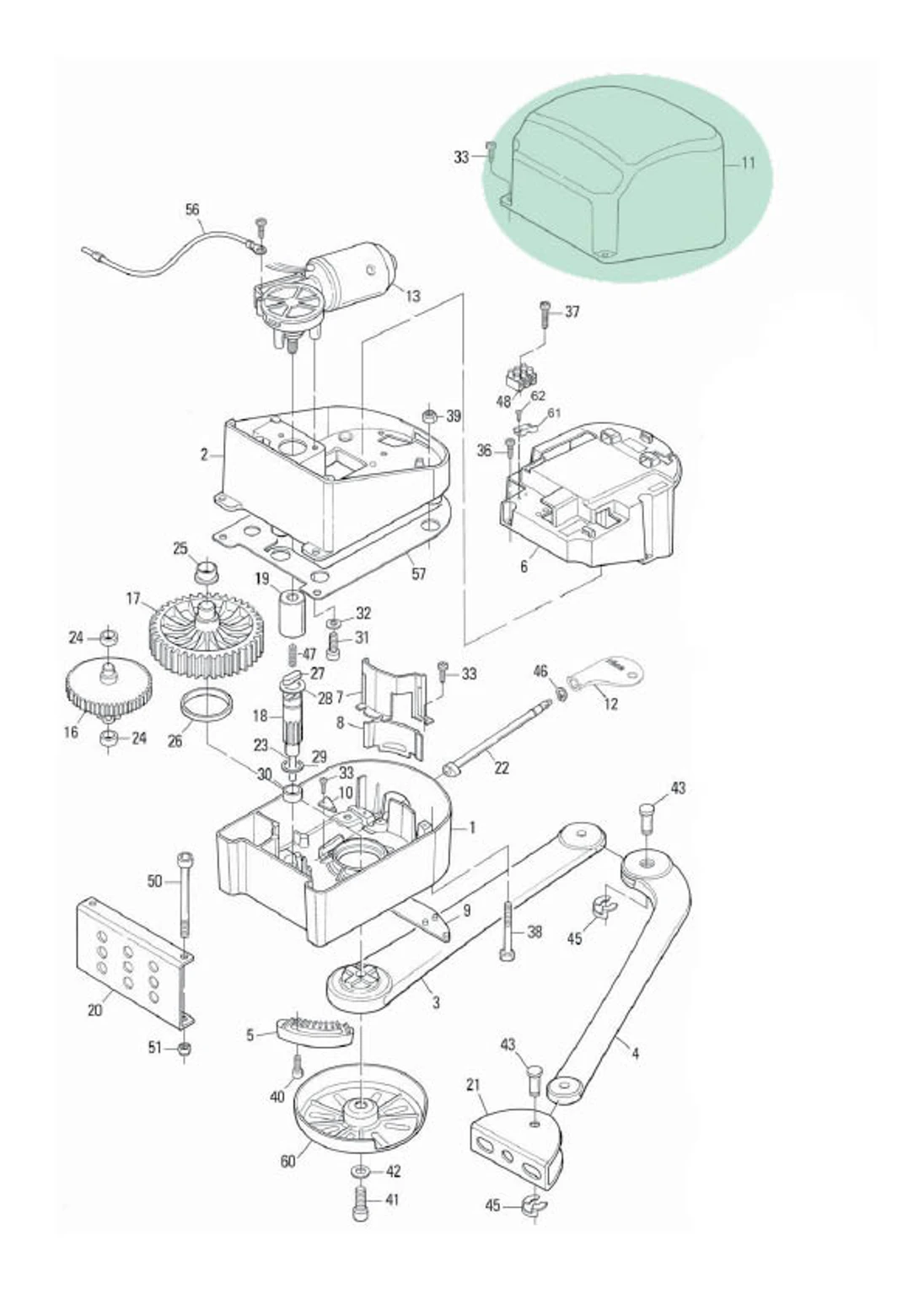 PPD0723A.4540 kryt vrchný plastový pre POP, RAL 7016