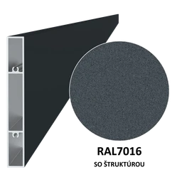 Al profil 120 x 16 x 6000 mm, lak so štruktúrou RAL 7016