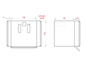 Doraz pre samonosnú bránu, pre profil 80 x 80 mm - slide 2