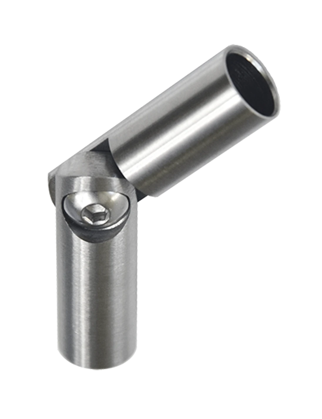 Spoj s kloubem, ø 10 mm (0-100°), broušená nerez AISI 304