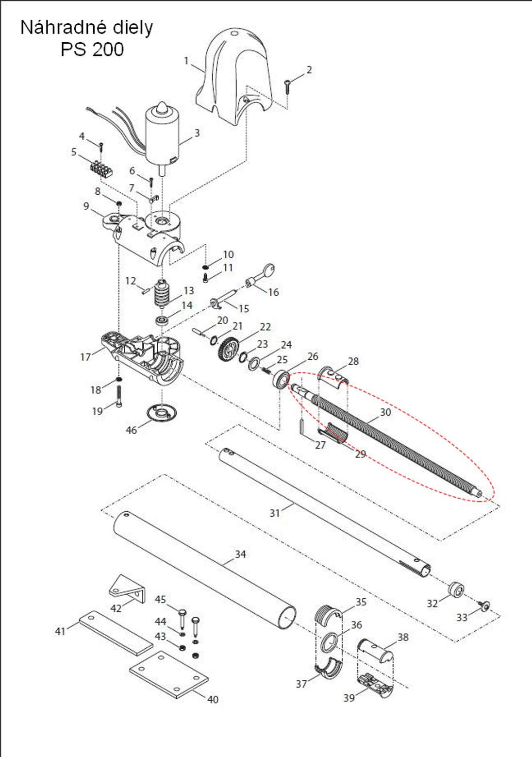 480VSD20PR4 závitová tyč pre PS200