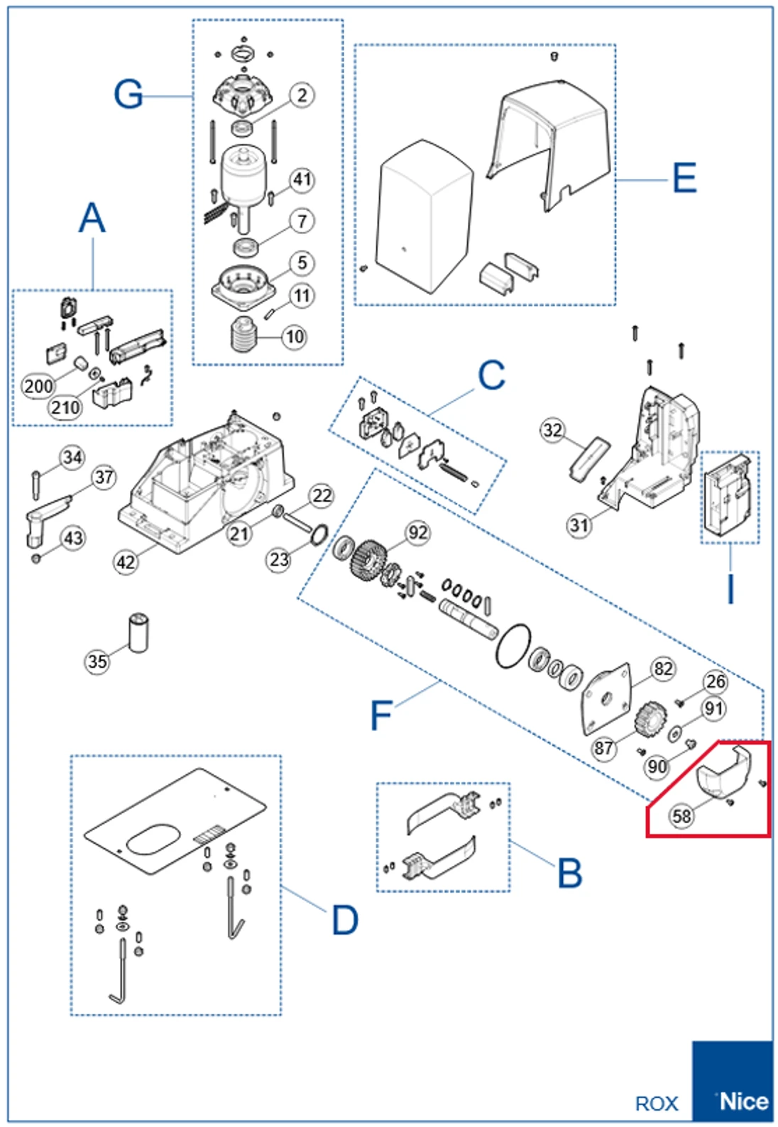 PD4048A0000 kryt pastorku pre ROX600/1000