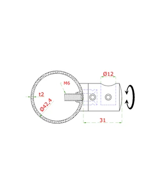 Nerezový stĺp, fr. balkón, bočné kotvenie, 5-radový ľavý - slide 2