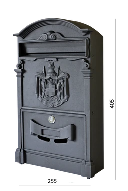 Schránka poštová, 255 x 405 x 90 mm, čierna
