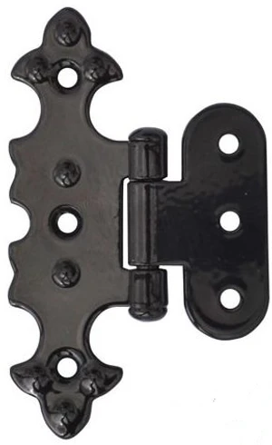 Záves ozdobný, povrch čierny lak, 79 x 50 mm - slide 0