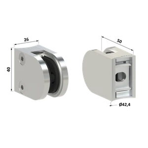 Svorka na trubku ø 42,4 mm, sklo 6–10,76 mm, AISI 304 - slide 3