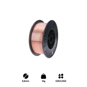 Drôt zvárací 0,6 mm, MIG/MAG(CO2), G3Si1/SG2, 1 kg - slide 0
