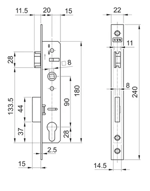 Profil 40 x 40 x 1,5 x 1500 mm, rozteč 90 mm, pozinkovaný - slide 2