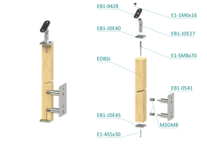Drevený stĺp, bočné kotvenie, bez výplne, vonkajší - slide 1