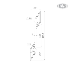 Al profil 115,2 x 24,4 x 6000 mm, bez povrchové úpravy - slide 1
