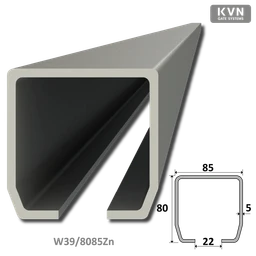 C profil s otvormi 80 x 85 x 5 x 5000 mm, pozinkovaný