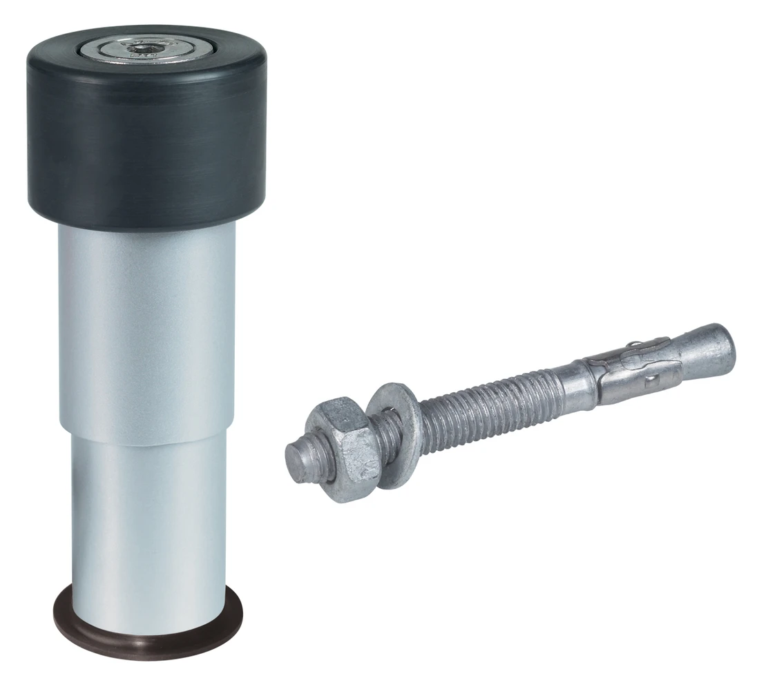 Koncový doraz krídlových brán, výška 60 - 140 mm, Al