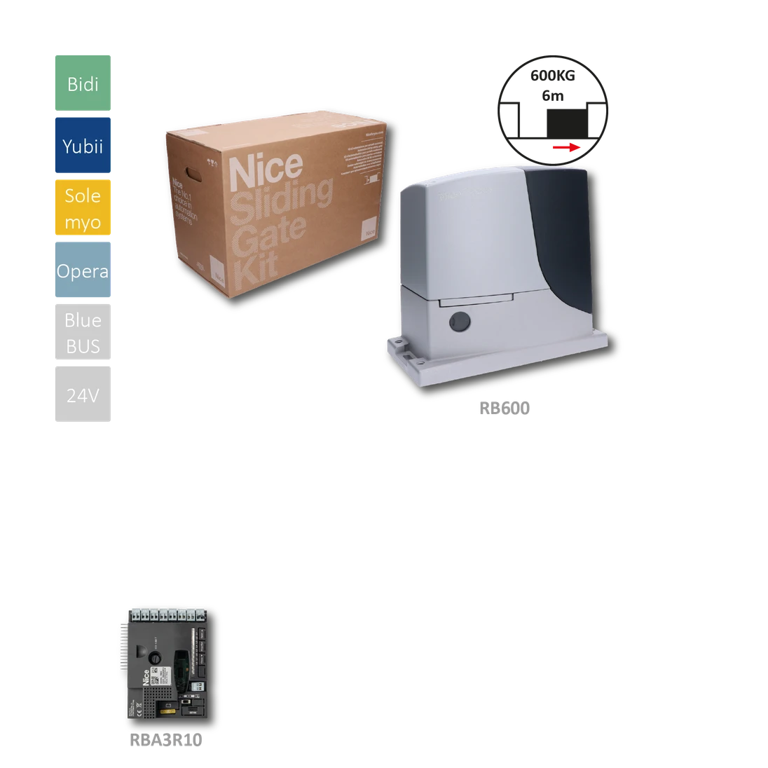 RB600 pohon pro posuvnou bránu do 600kg