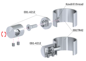 Držák tyče ø 12 mm na trubku ø 42,4 mm, PVD - černá - slide 2
