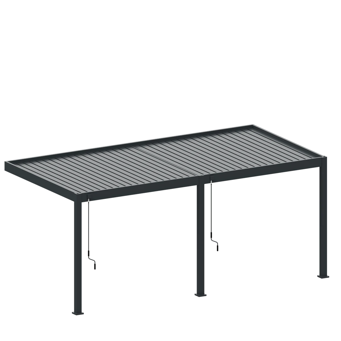 Bioklimatická pergola, hliníková 3 x 6 m, montovaná o stenu