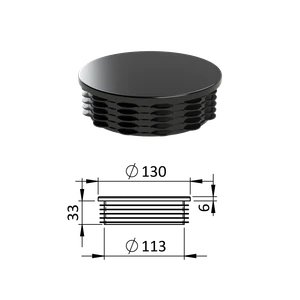 Vnútorná krytka guľatá ø 130 mm, plastová, čierna - slide 0