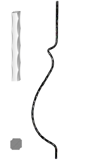 Tyč 12 x 12 mm, 1000 x 160 mm - slide 1