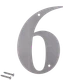 Číslo domové 6, s dierami, brúsená nerez AISI 304