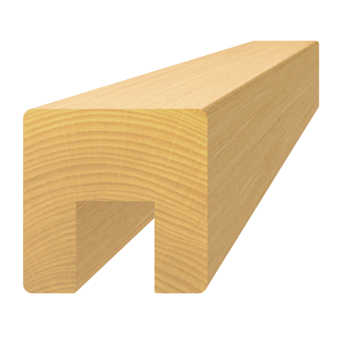 Dřevěný profil (40x40mm/L:3000mm) s drážkou 17x20mm, materiál: buk, broušený povrch bez nátěru, balení: PVC fólie, necinkovaný materiál