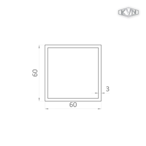 Al jekl 60 x 60 x 3 x 6000 mm, bez povrchové úpravy - slide 1