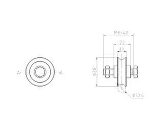 Vodiace koliesko ø 40 mm jednoložiskové, nosnosť 60 kg - slide 1