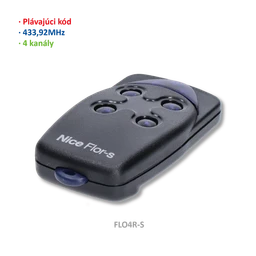 Vysílač 4kanálový, 433MHz, plovoucí kód, černý