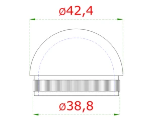 Ukončenie na trubku ø 42,4 mm, leštená nerez AISI 304 - slide 1