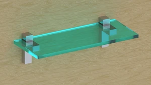 ZAMAK držiak pre sklenené police, sklo 3 - 30 mm, Al/Zn - slide 3