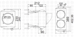 ASF semafor dvojkomorový, žiarovka E27 900Lm, hliník, 230 V - slide 3