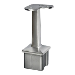 Držiak madla pevný - rohový, plochý, brúsená nerez AISI 304