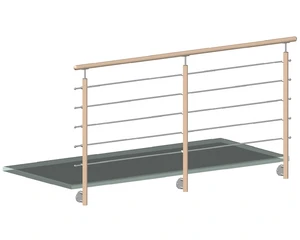 Dřevěný sloup, boční kotvení, 5řadový, průchozí, vnitřní - slide 1