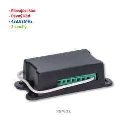 Prijímač externý 2-kanálový, pevný aj plávajúci kód