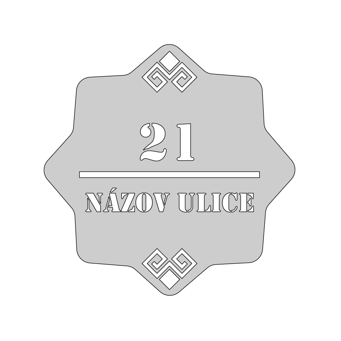 Domové číslo, vzor 004, brúsená nerez AISI 304