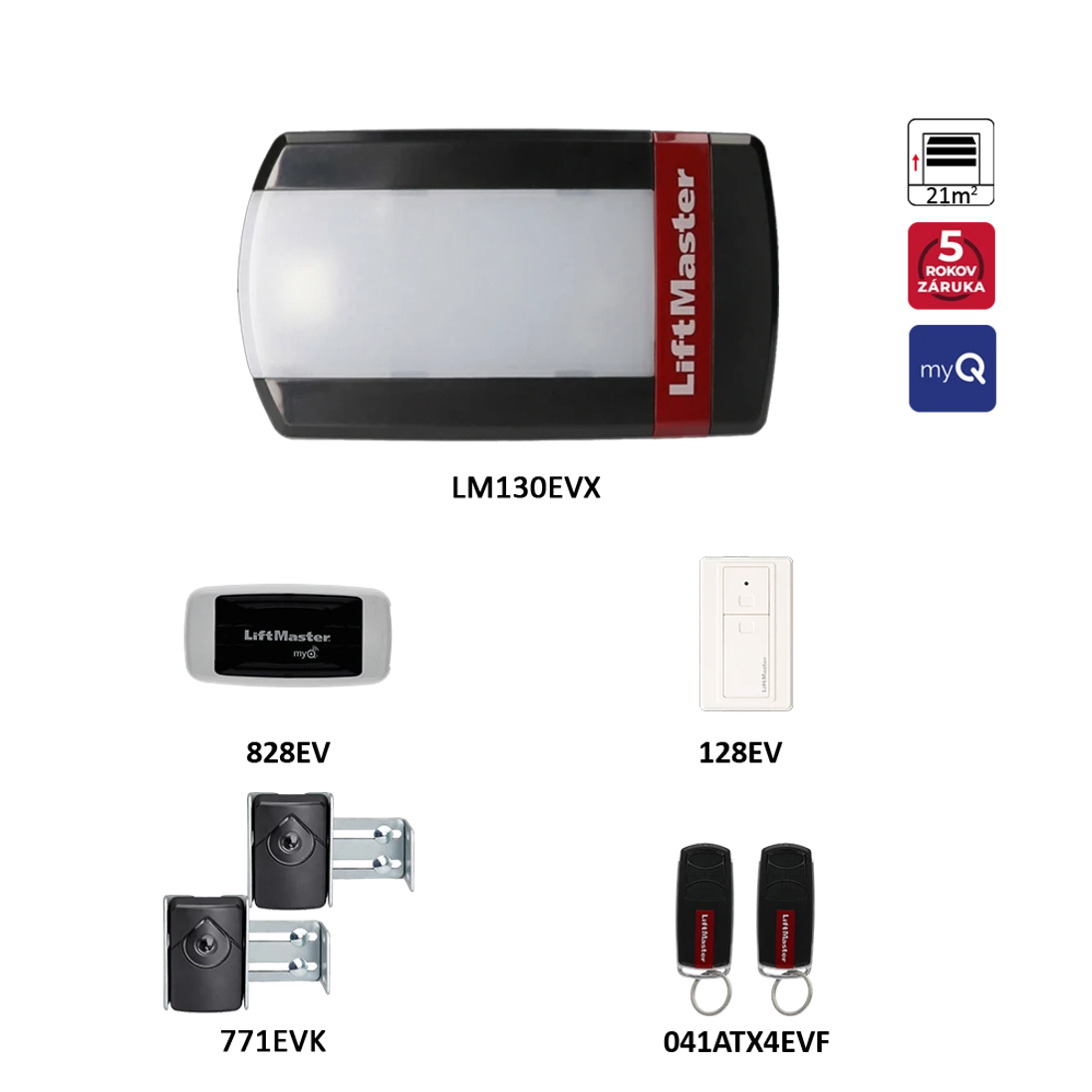 Sada pro garážová sekční vrata 21 m2/250 kg s rozhraním myQ