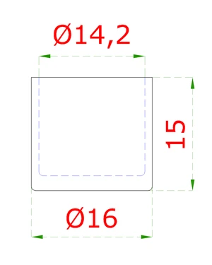 Ukončenie na trubku ø 14 mm, leštená nerez AISI 304 - slide 1