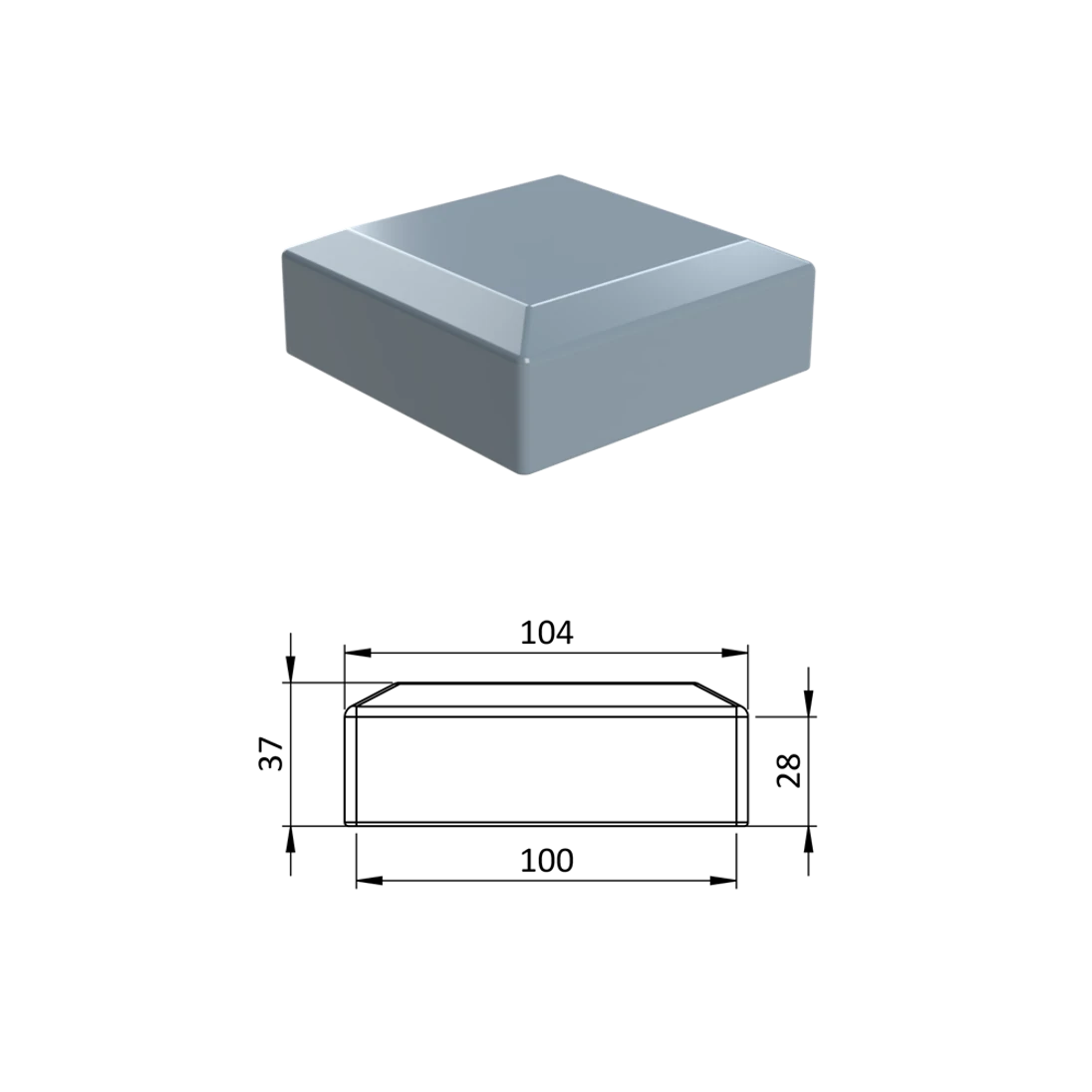 Vonkajšia krytka 100 x 100 mm, plastová PE